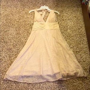 Cream Lace Halter Dress